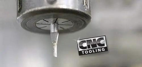 Pro Grade Solid Carbide Straight Plunge CNC Router Bit For Wood High Production With Diameter Nine Thirty Two in a machine holder