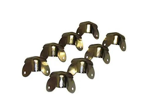 Set of 8 Three Leg Cabinet Corner Bracket Nickel Finish for Strong Furniture Reinforcement, 1.5 Inch Square, 18 Gauge Steel