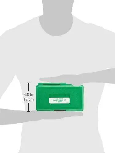 Person holding a green case for Round Knockout Punch Kit One Half To One And One Quarter Inch 735BB Slug Buster Profile