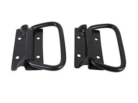 Set of 2 Chest Handles in Black Finish for Cabinets and Furniture, 4.17 Inch Wide by 3.00 Inch High, 4 Mounting Holes