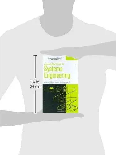 Amazon book: Introduction to Systems Engineering; lime-green and white cover, held by a person (front view).