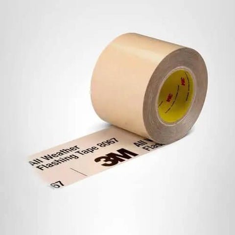 All-Weather Adhesive Flashing Tape 8067, 3 in x 75 ft roll, waterproof seal for windows and doors in wood frame construction.