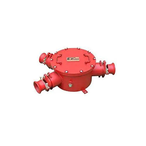 Explosion-Proof High-Voltage Cable Junction Box For Mining Workhorse 200A 6kV Rugged Industrial Grade Enclosure in red metal.