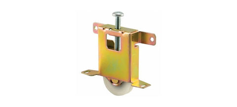 Mirror Door Roller Assembly For Sliding Wood Framed Doors With 1.5 Inch Ball Bearing Roller, Steel Housing And Nylon Wheel