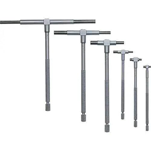 Telescoping Gage Set 8mm To 150mm 6-Piece Internal Diameter Gauge with spring loaded plunger and knurled clamp visible.