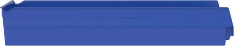 Heavy Duty Shelf Bins For Garage And Closet Organization, Built To Last Plastic Storage Bins Great For Drawers And Cabinets, 24 Inch By 11 Inch By 4 Inch, Blue, Set Of 6 For Versatile Under Sink And Shelf Storage, side view