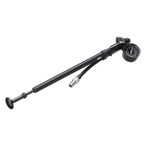 RockShox high-pressure fork/shock pump with gauge, 600 psi max, black with hose for MTB suspension