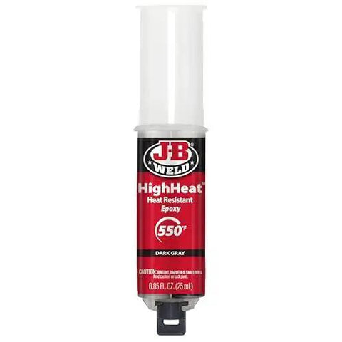 High Heat Epoxy Syringe Kit for Metal and Plastic Repairs, 1:1 Two-Part Formula in Dark Grey, Bonds Up To 550°F