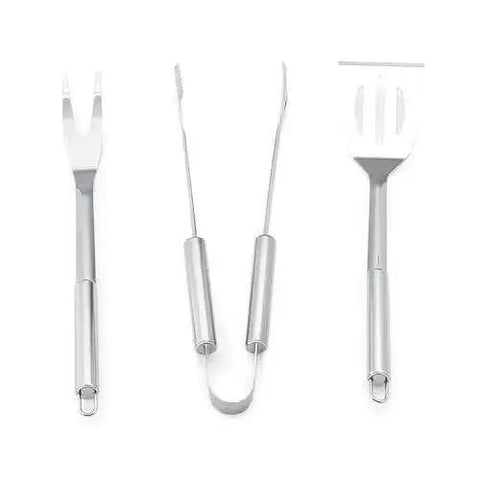 4 Piece Stainless Steel BBQ Grilling Tool Set With Carry Bag Rust-Resistant And Dishwasher Safe Includes Spatula Grill Fork Tongs