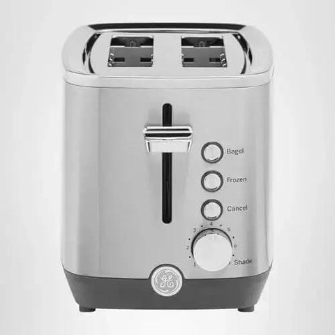 Front view of 2 Slice Stainless Steel Toaster With Extra Wide Slots For Bagels, Bread, Waffles And More, 7 Shade Settings