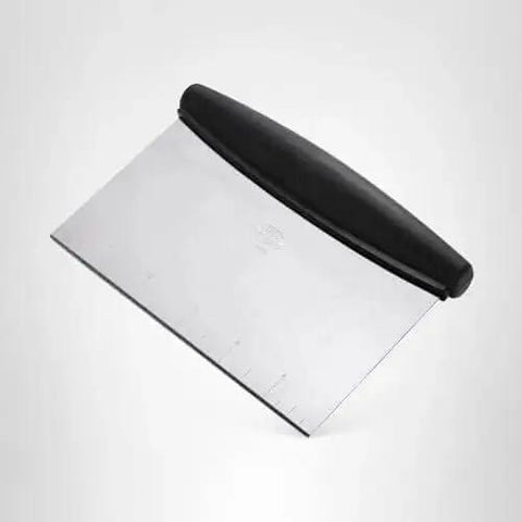 Stainless Steel All Purpose Scraper and Dough Cutter for Pizza Bread and Cookie Dough, Vegetable Chopper with Built In Quarter Inch Markings