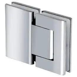 Vernon Chrome 180 Degree Glass To Glass Hinge With Self Closing Oil Dynamic Hydraulic System, frameless modern door hardware.