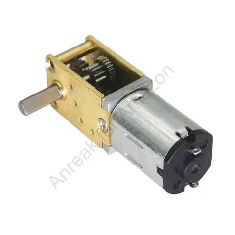 Two Pack 12V DC Worm Gear Motor N20 with Short Shaft 3 By 8 Millimeter for 27 RPM Micro Gearbox Drive