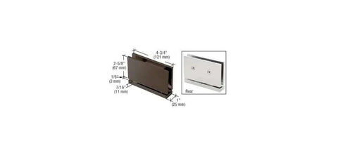 Oil Rubbed Bronze Senior Cardiff Glass Door Hinge for Half Inch Thick Glass, Heavy Duty, Square Corner, Includes Measurements