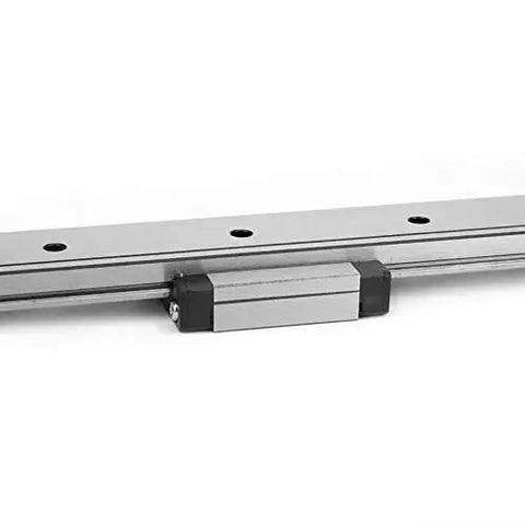 High Precision Miniature Linear Guide Rail 24mm Wide With Two Sliders for smooth equipment motion, featuring bearing steel construction.