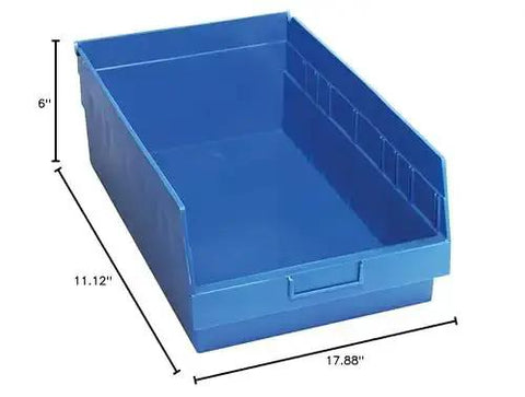 Blue Store-More Part Organizer from 8 Pack, Garage Ready, High Density Plastic Storage Bin with Reinforced Edges, 17.9x11.1x6 in.