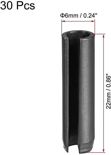 Close-up of one Slotted Spring Pin from the Slotted Spring Pin Assortment Kit 6mm By 22mm Plain Finish 65Mn Roll Pins For DIY Small Machine Projects
