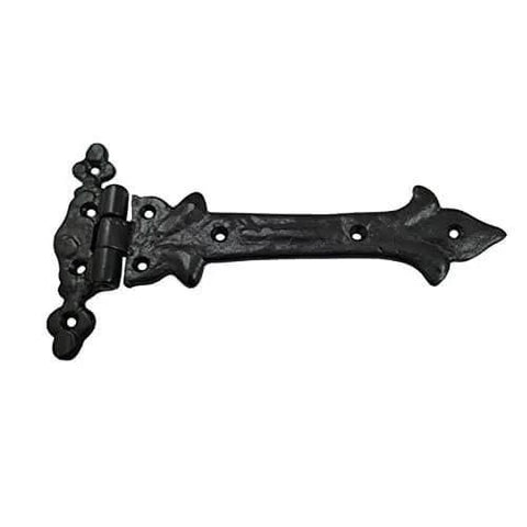 Antique Cast Iron Strap T Hinge 7.9 Inch Two Pack Matte Black For Barn Doors Gates Kitchen Cabinets Sheds Wooden Box Furniture Cedar Chest