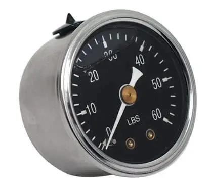 Twin Cam Oil Pressure Gauge Kit For Harley Davidson 99 And Later Bikes With Chrome Mount And 100 PSI Gauge By V Factor 85213, close-up view