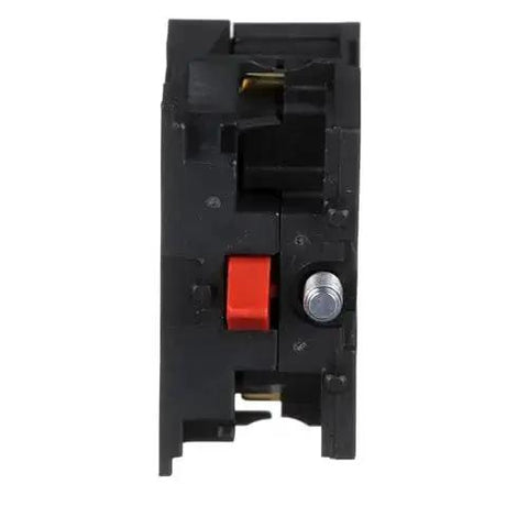 Side view of Harmony XAC Beefy Add On Single Contact Block For Industrial Machines with front mounting and screw clamp terminal.
