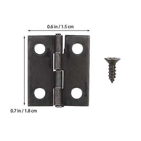 Heavy Duty Auto Self Closing Spring Hinges Durable Metal Hinge Set with screw, shown with measurements in inches and centimeters