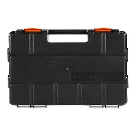 Front view of 3-Pack Small Parts Organizer Case Set With 21 Compartments, Removable Dividers, Grab-And-Go Portable Handle, Safety Latch.