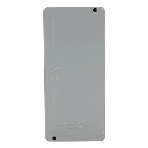 Back view of Built Tough Weatherproof Control Box with IP66 rating, aluminum die cast enclosure for outdoor electrical panels.