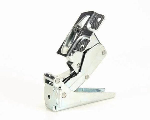 02-3866-04 Electric Door Hinge For Compatible Refrigeration Units And Ice Machines in profile view, metal construction.