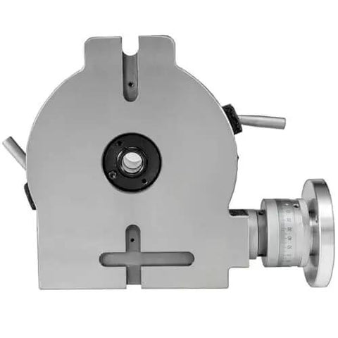 Side view of 8 Inch Horizontal and Vertical Rotary Table for Milling Machines with 3 Slots MT 3 Compatible 360 Degree Precision Workhorse