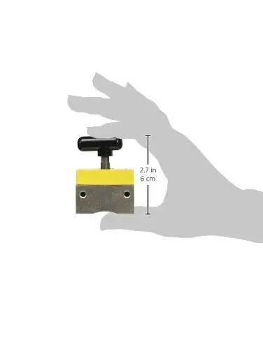 Person holding Magnetic Welding Square Base Clamp Holder For Precise Fixturing And Alignment With 150 Lb Holding Power And On Off Capabilities Perfect For Welding Kits Tools And Accessories Including Flat And Round Tubing Magswitch MagSquare 165 In Black
