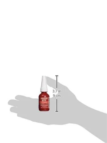 High Strength Red Thread Locker Sealant 10Ml Anaerobic Adhesive For Metal Threads No Nonsense Hold Prevents Rust And Corrosion Keeps Bolts From Backing Out Removable With Heat And Tools Industrial Grade Bond For Automotive Machinery And DIY Projects, bottle in hand for size reference