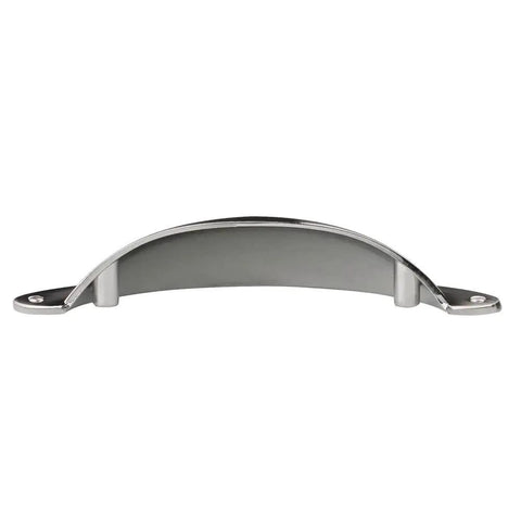 Front view of 3-inch brushed nickel cabinet cup pull, part of a 10 pack, for kitchen cabinets and furniture