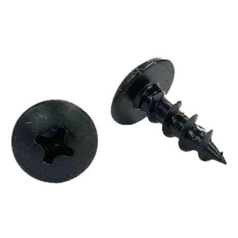 1 1/4 Inch Number 8 Truss Head Wood Screws With Phillips Drive, Deep Thread, Sharp Point, Black Phosphate Finish, 1000 Pack
