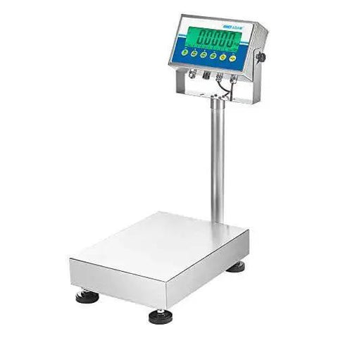 Front view of Gladiator Washdown Scale 65 Lb 30 Kg Pro Grade Balance With 0.002 Lb 1 G Readability Waterproof Easy Clean Rugged Construction