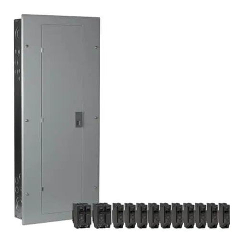 Front view of 200A Main Breaker Load Center 1-Phase 120/240 VAC, 32 Spaces 40-Circuit Panel with Pre-Installed Main, NEMA 1 Enclosure
