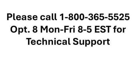 Technical support sign for ICM 380 sensor with 1-800-365-5525 and Mon–Fri 8–5 EST