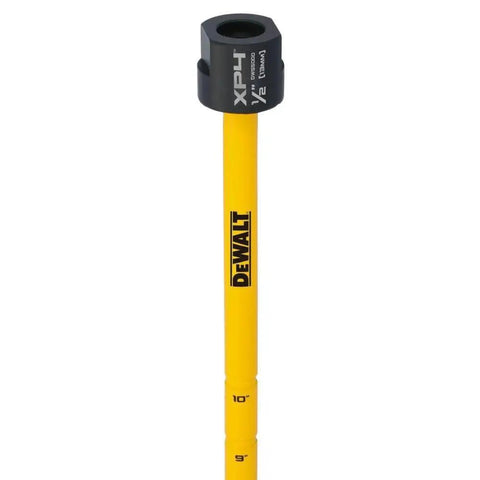 Diamond Core Drill Bit For Concrete Applications Half Inch Diameter By Fourteen Inch Length With Turbo And Crown Segments Pro Grade Laser Welded For Reinforced Concrete Five Eighths Inch 11 Thread Pattern Shank Dewalt DW55000 showing close-up