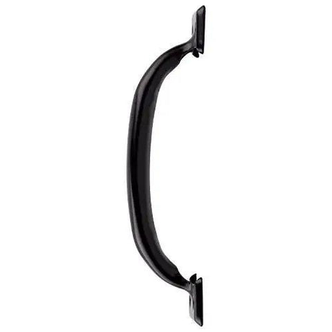 6-1/2 Inch Door Pull In Black Finish For Metal Or Wood Doors With Large Hand Clearance Durable Galvanized Construction Includes Mounting Screws