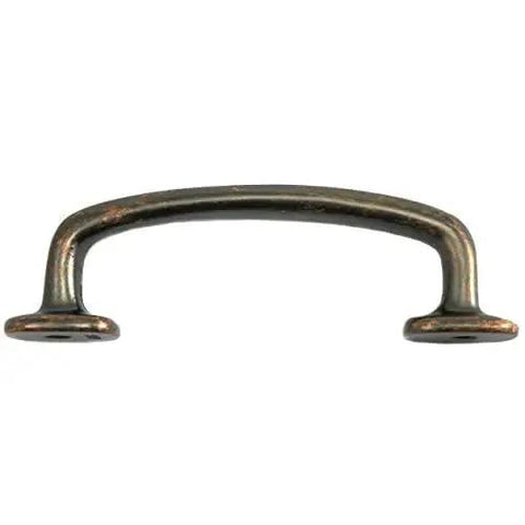 Riverstone 3 Inch Cabinet Pull in Antique Copper Durable Solid Metal Handle with Classic Distressed Finish front view