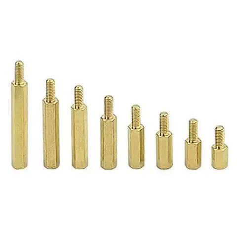Assorted brass straight knurl standoffs from 280 Piece M2.5 Brass Straight Knurl Standoff Spacer Set With Stainless Steel Screws And Nuts Assorted Kit