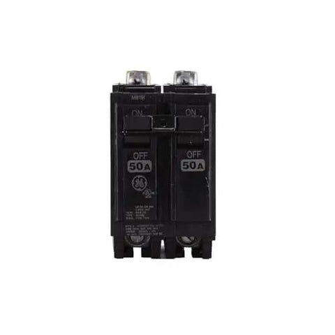 Front view of Single Unit THQB2150 2-Pole 50A Bolt-On Miniature Circuit Breaker, 120/240 VAC, with 10 kA Interrupting Capacity