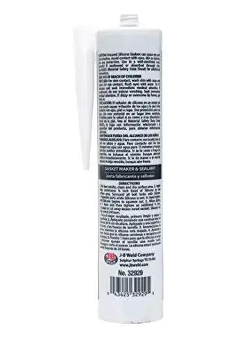 Back view of Ultimate Black RTV Silicone Gasket Maker And Sealant For High Temp Gaskets 550F Continuous 650F Intermittent 9.5 Oz Tube