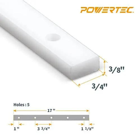 Two Pack 17 Inch Miter Bar For Table Saw Sleds And Router Tables, Crosscut Track With Predrilled Holes And Screws, HDPE Construction, Fits Bandsaws and Taper Jigs