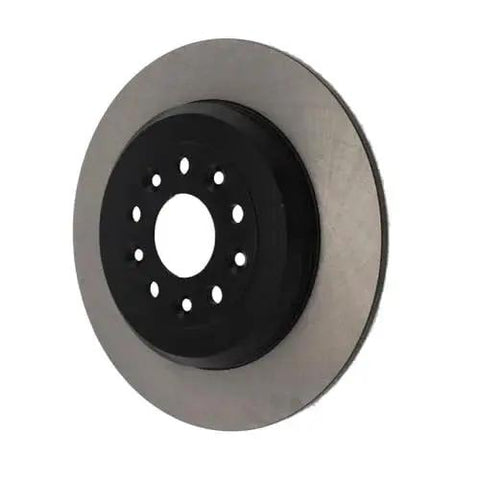 Rear brake rotor, Centric Premium 120.61081, metal disc with black center hub for Ford/Lincoln/Mercury.
