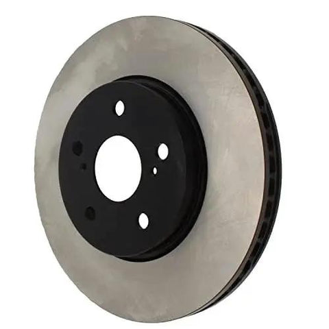 Front view of Centric Premium 120.44125 brake rotor with black center hub and silver braking surface.