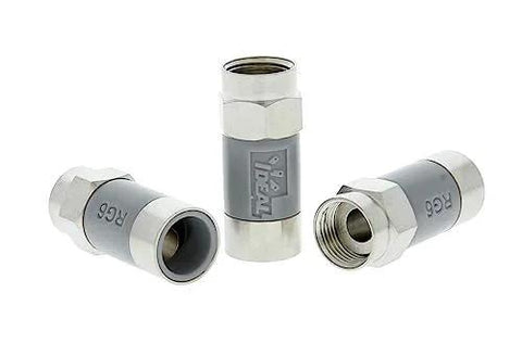 Nickel Push On F Connectors 4 Pack Ideal Industries TLC Design No Compression Tool Required For All Cable And Satellite TV Installations