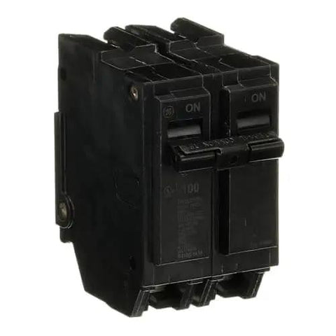 Single 100 Amp Double-Pole Circuit Breaker 120/240V THQL Load Center GFCI Plug-In Thermal-Magnetic Q-Line front view