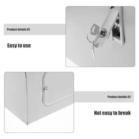 Metal Junction Box 250x300x140mm Rugged Wall Mounted Electrical Enclosure lock and corner details