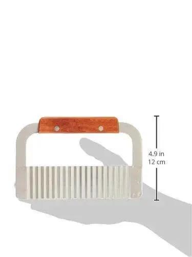 Heavy Duty Wood Handle Crinkle Cut Knife Kitchen Workhorse For Vegetables And Fruits, 7.5-Inch Stainless Blade, Hand Wash Only, Restaurant Grade, Ideal For Potatoes, Carrots, Onions And Salads, From New Star Foodservice 38361