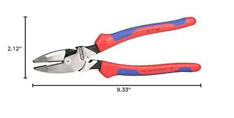 Ultra High Leverage Linemans Pliers With Fish Tape Puller And Crimper 9.5 Inch Pro Grade Comfort Grips With KNIPEXTEND ColorCoded Clips